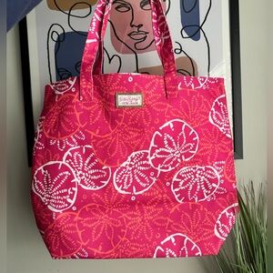 Lilly Pulitzer Vibrant Pink and White Tote